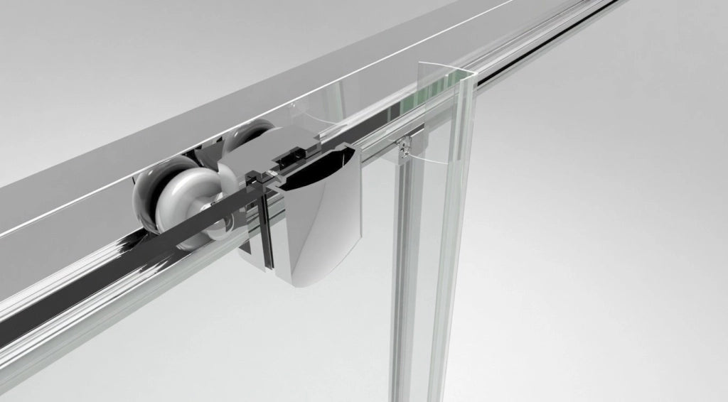 Box doccia a nicchia 140 cm porta scorrevole apertura centrale H195 cm LISA Cromato