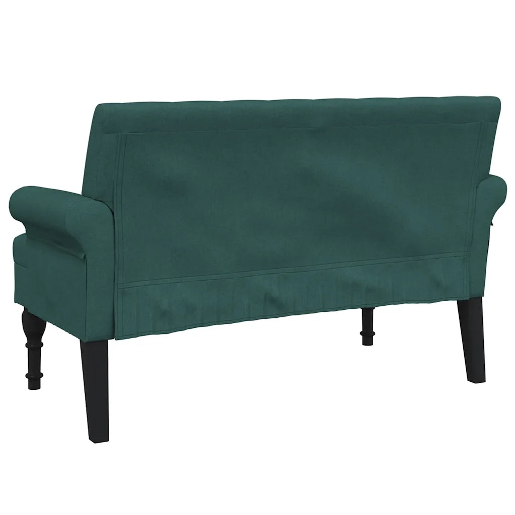 Panca con Schienale Verde Scuro 120x62x75,5 cm in Tessuto CFW3946206