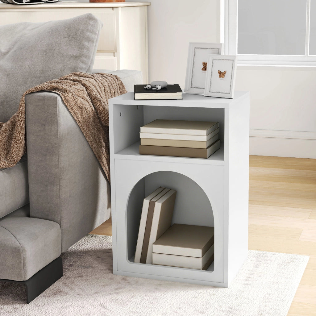 Comodino con scomparti aperti ¨C zephmum ¨C bianco 40x30x60 cm