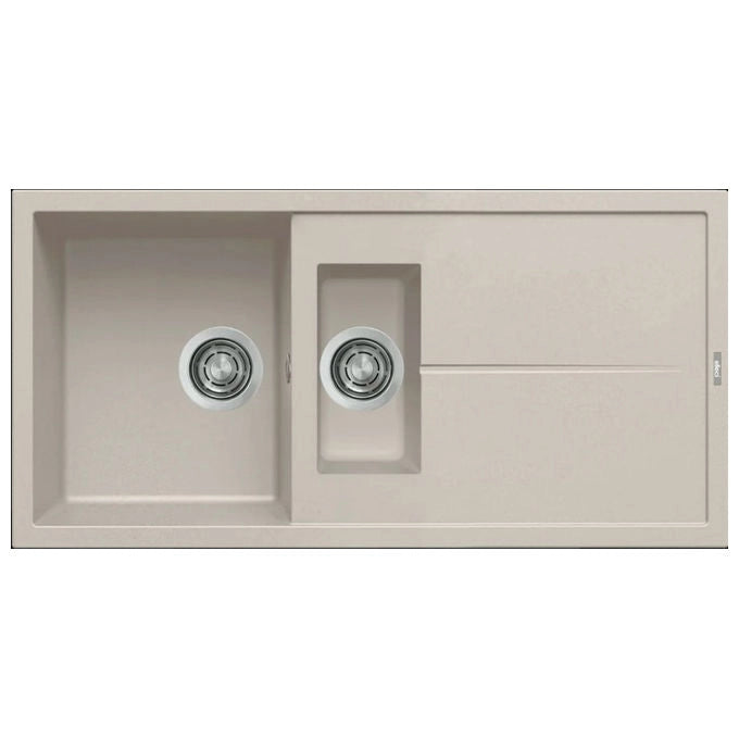 Elleci Best 475 Lavello 1 Vasca e Vaschetta con Gocciolatoio Granitek Bianco Soft 100x51 cm