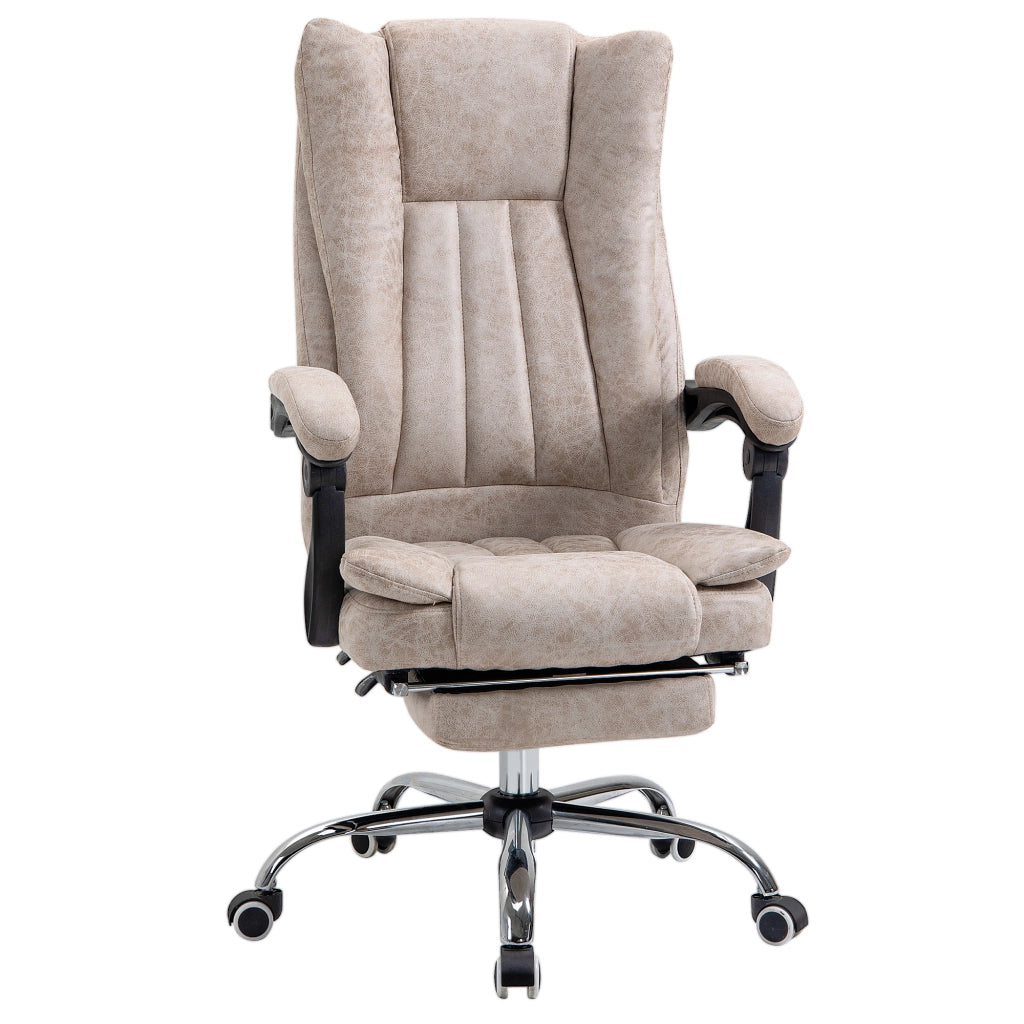 Sedia da ufficio reclinabile con poggiapiedi ¨C zephmum ¨C beige/nero/argento 63x71x110-118 cm