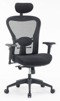 Sedia Poltrona Direzionale da Ufficio in Tessuto e Rete Pasadena Nera