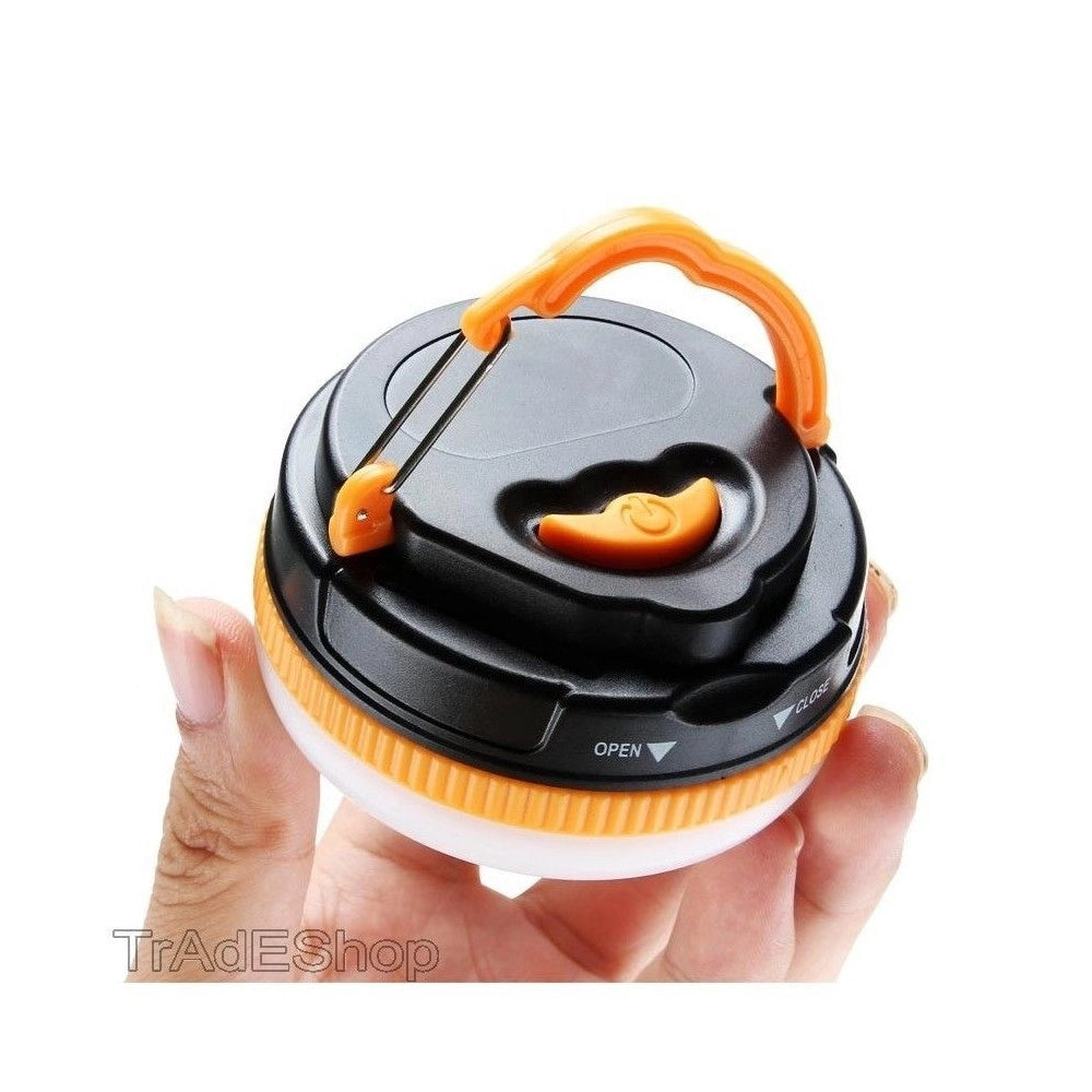 Trade Shop - Lanterna Luce Led Portatile Tascabile Per Campeggio Pesca Gancio Con Calamita -