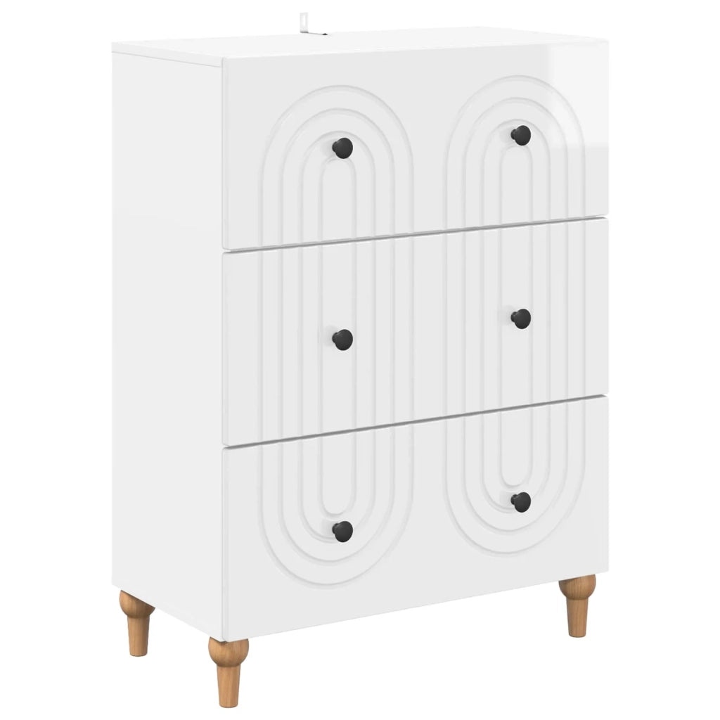 Mobile con Cassetti Bianco Lucido 66 x 34,5 x 90 cm