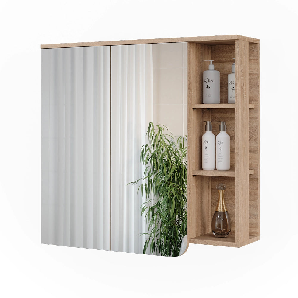 Vicco Mobile a specchio Sonoma/Bianco 80 x 75 cm