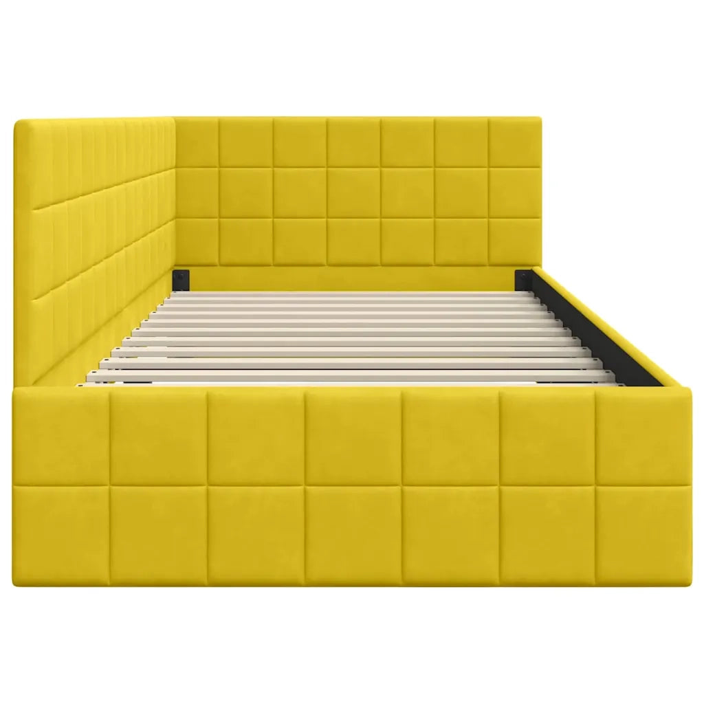 vidaXL Cornice del letto ad angolo Giallo 90 x 190 cm Velluto