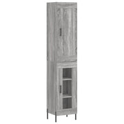 Credenza | Madia | Buffet da pranzo | Armadio da pranzo Grigio Sonoma 34,5x34x180 cm in Legno Multistrato