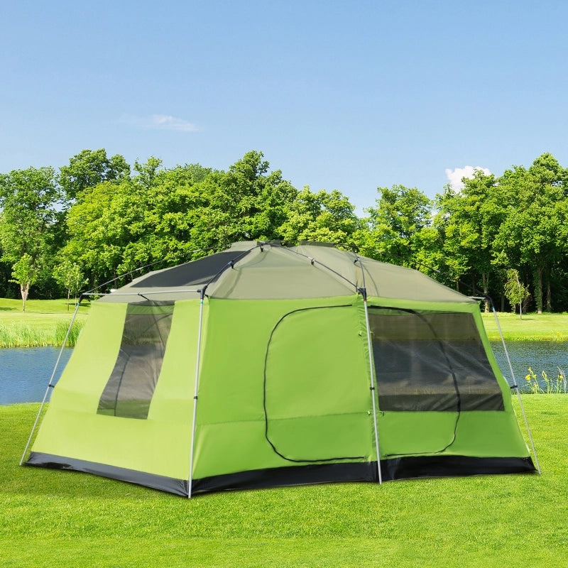 Campeggio Tenda Dome Tenda Famiglia per 4-8 persone con 2 cabine da letto; L405 x W305 x H225cm; ideale per avventure all'aperto