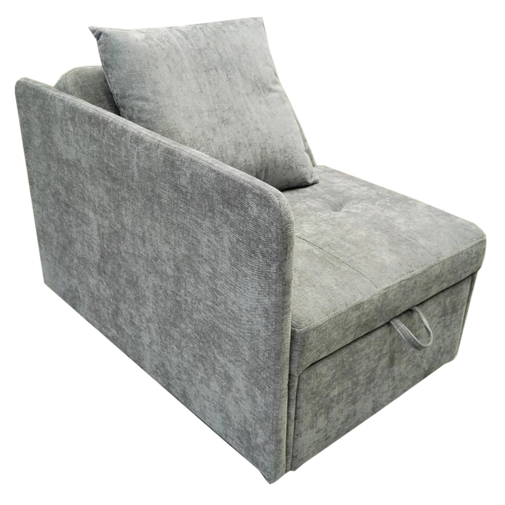 Divano letto 3 in 1 multifunzionale in tessuto effetto lino, schienale regolabile 5 posizioni, colore grigio