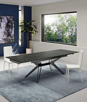 Match 3 - Tavolo allungabile (160/240 x 90 cm) in Ceramica Nera