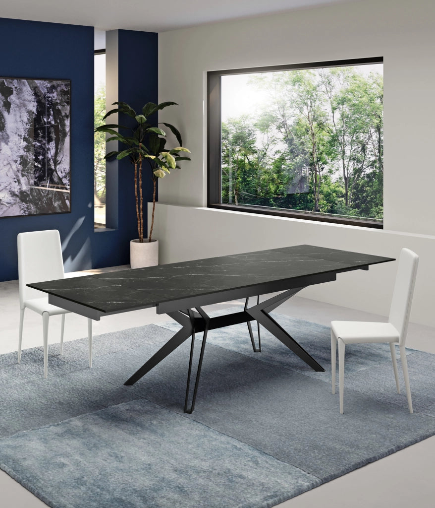 Match 3 - Tavolo allungabile (160/240 x 90 cm) in Ceramica Nera