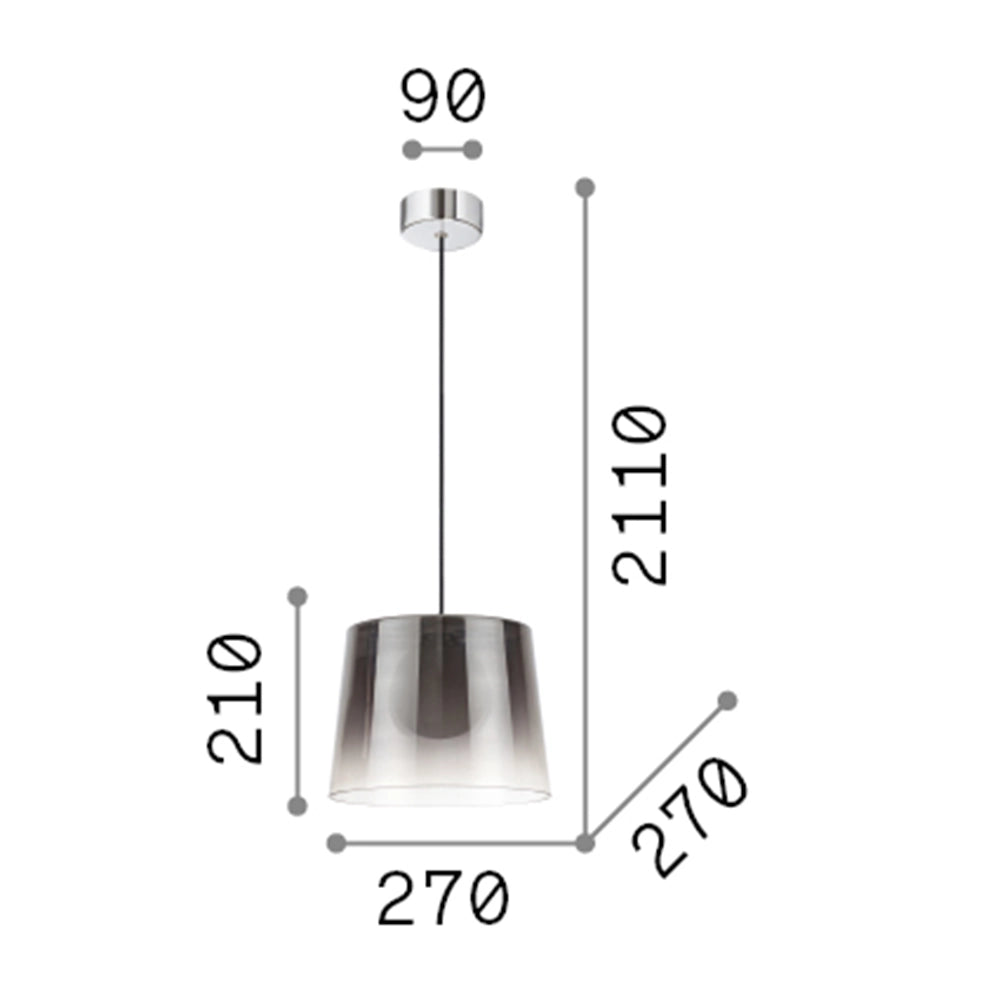 Sospensione Vintage-Decò Fade Metallo Cromo 1 Luce G9 3W 3000K Luce Calda