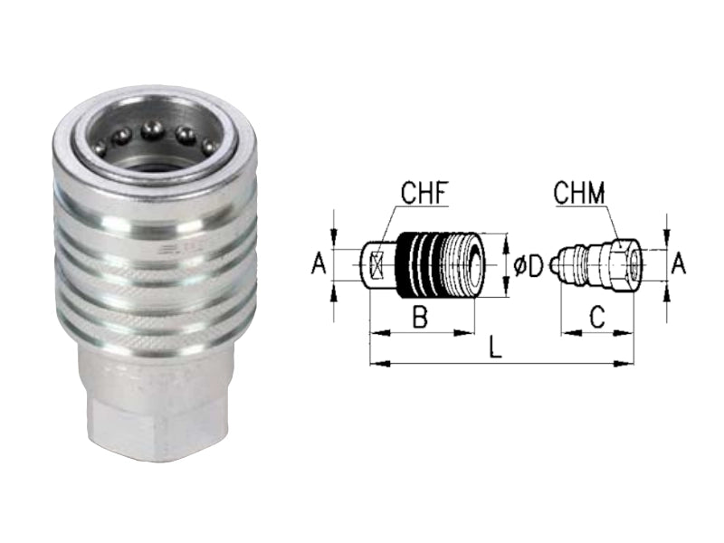 Innesto rapido a valvola Faster tipo femmina push pull serie PV innesto 1/2 - 80388