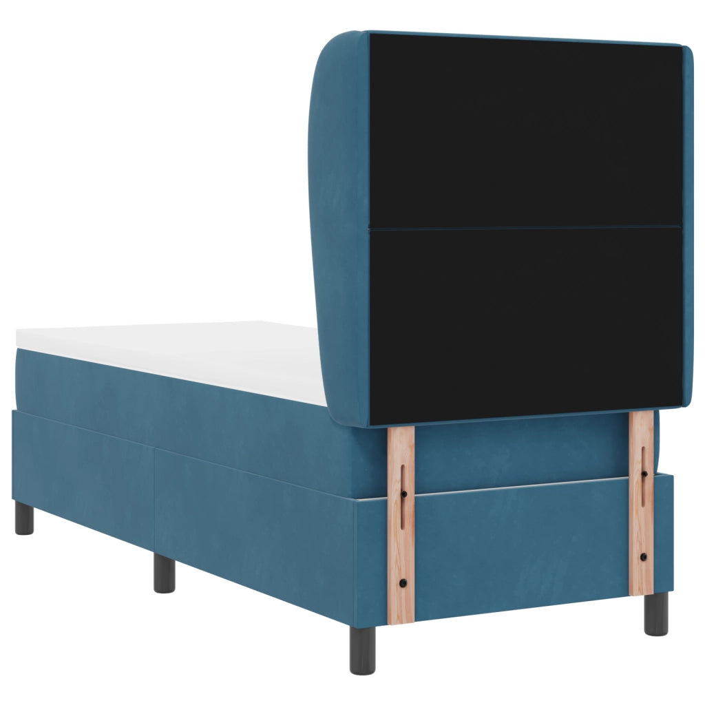 letto a box con materasso  Blu scuro 80x200 cm Velluto