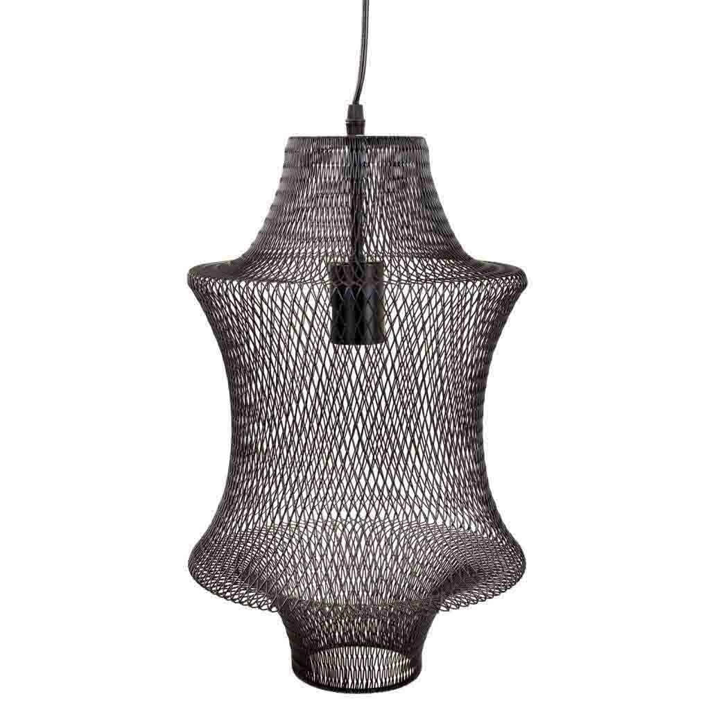 Plafoniera in metallo nero 29x29x40/120h