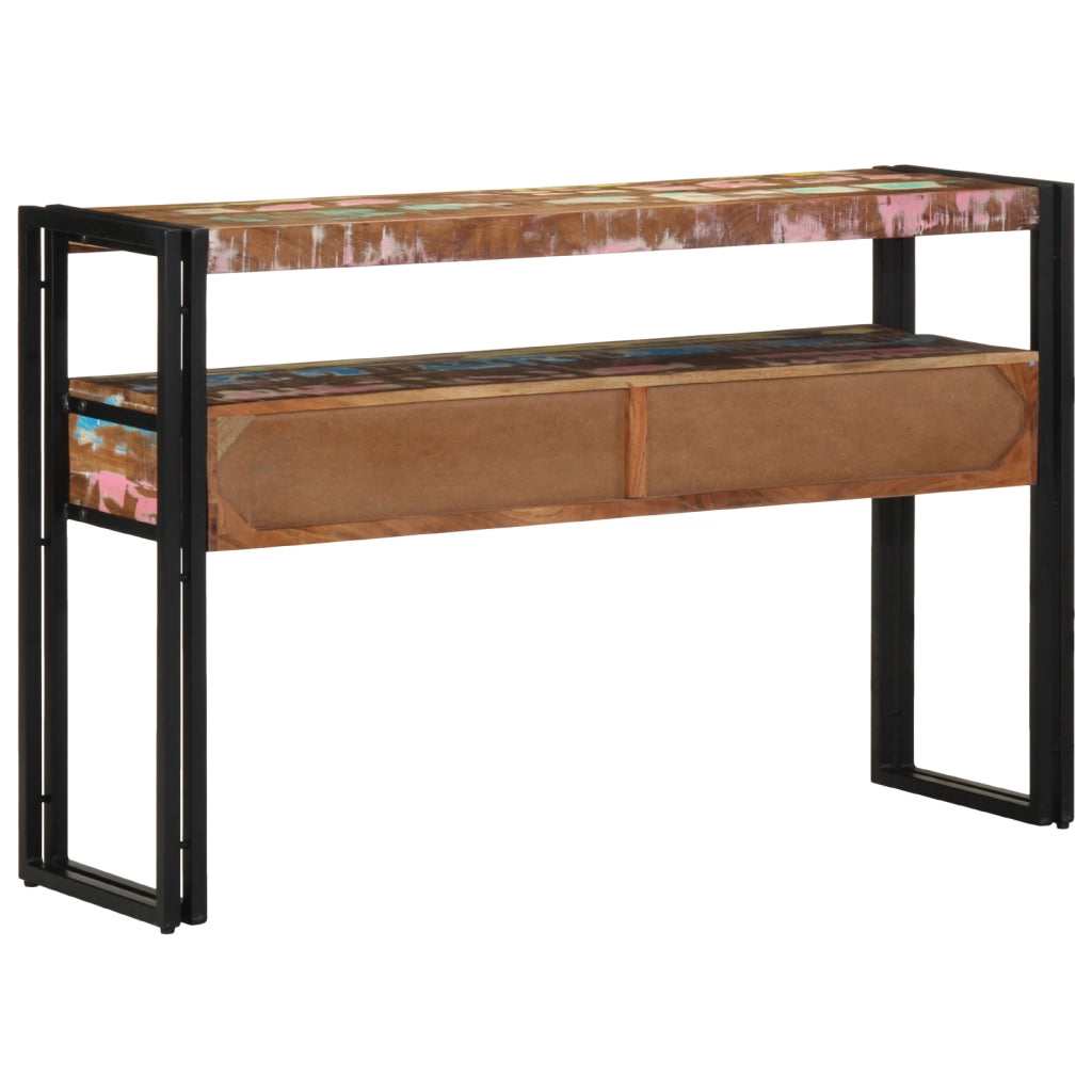 Tavolini Multicolore 120x33x75 cm in Legno Massello di Recupero e Metallo