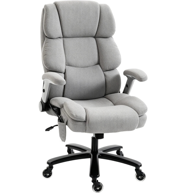Sedia da ufficio grigio chiaro con supporto lombare ad aria