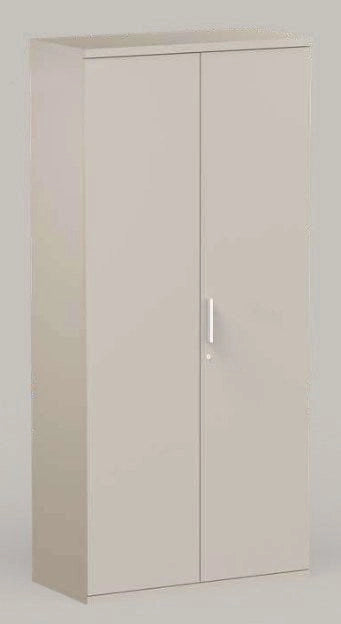 Libreria da ufficio con piani regolabili ed ante in legno cm. 90,2x33,8/43,4x196,80h