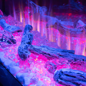 Camino Elettrico da Incasso 66x224x44 cm Effetto Fiamma 1500W Haiti 78 Nero