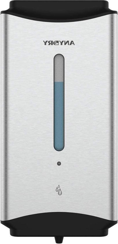 Wandhouder automatico per detergente liquido - finitura in acciaio inox - capacità di 1100 ml - acciaio inox liscio