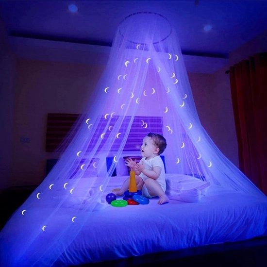Pannelli di Protezione Mosquito a Stelle Fluorescenti per Letto - Adatto per Letto da Culla Ragazze o Adulti.