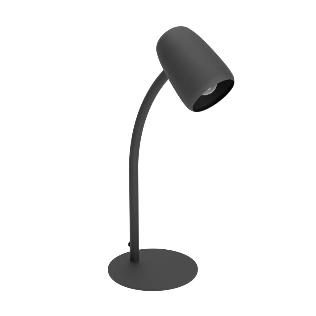 Lampada Scrivania Moderna Carlo Acciaio Nero 1 Luce E14 Ip20