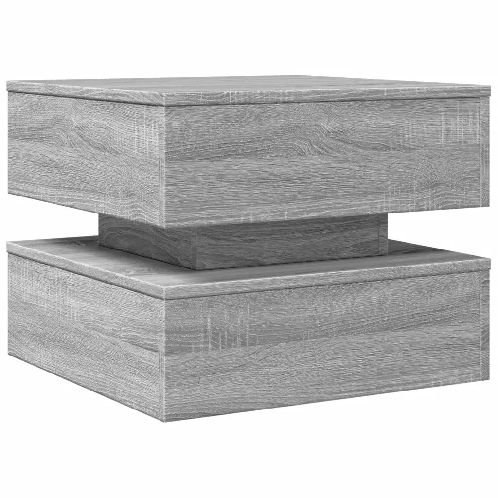 Tavolino da salotto | Tavolino da caff¨¨ | Tavolino da Soggiorno con Luci LED Grigio Sonoma 50x50x40 cm