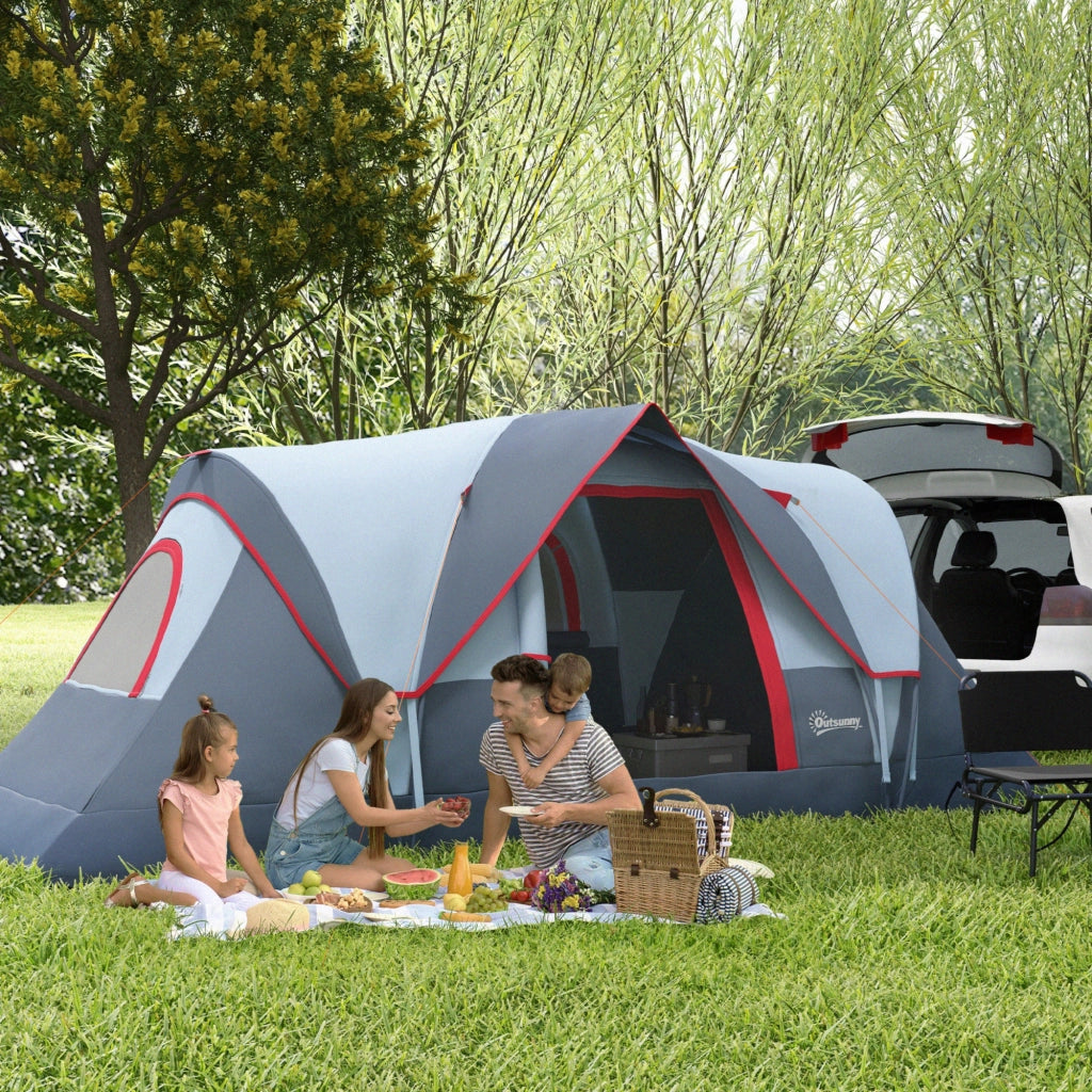Tenda da campeggio 6 posti ¨C zephmum ¨C 455x220x180 cm grigio impermeabile