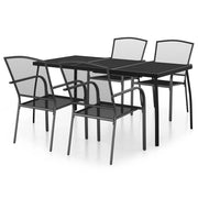 Set da Pranzo da Giardino 5 pz | Set Salotto da Giardino in Acciaio Antracite