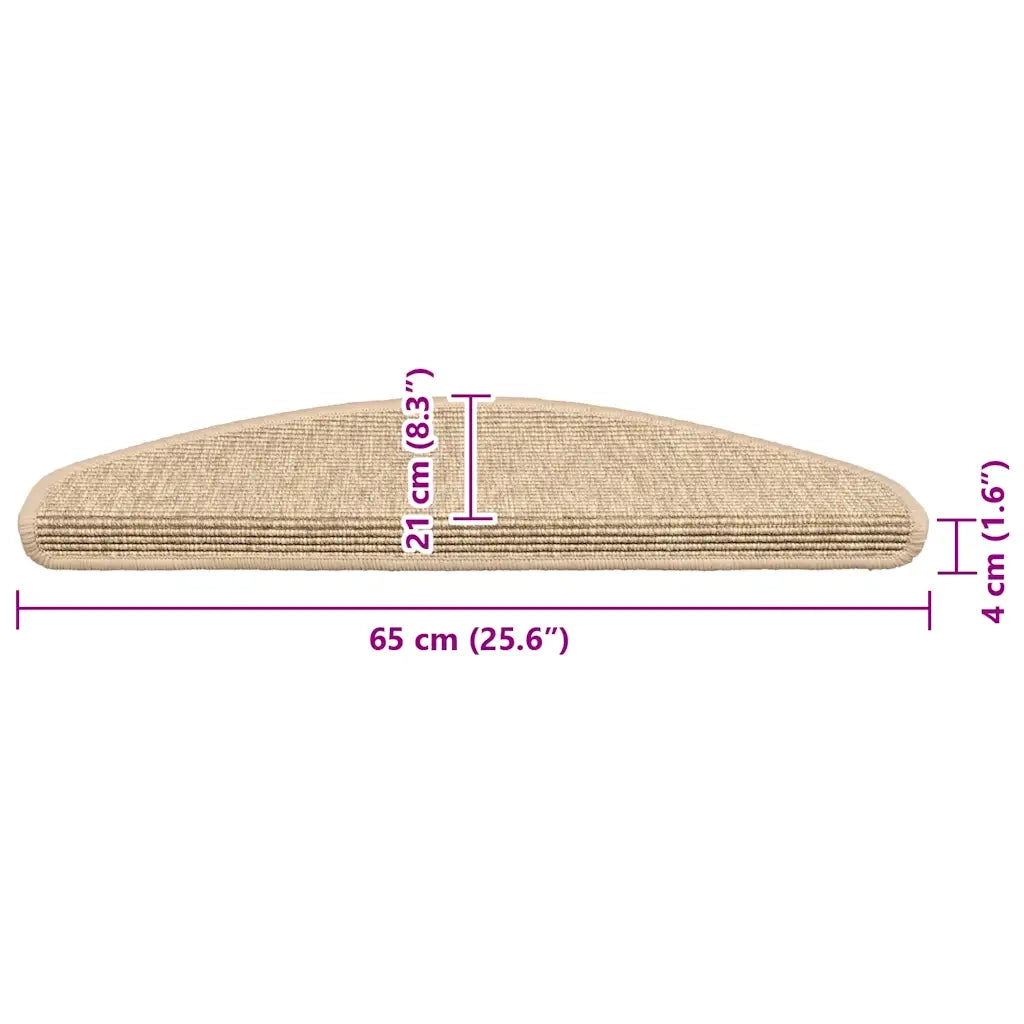 Tappetini per scale 15 pz 65x21x4 cm Beige chiaro Semicircolari Grandi 326903