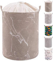 Wasmachine grande con coperchio, asciugatrice pieghevole con corda e maniglia, pieghevole per bagno, camera da letto, spazio di stoccaggio per abiti, giocattoli, asciugamani, grigio, marmo, 50 cm