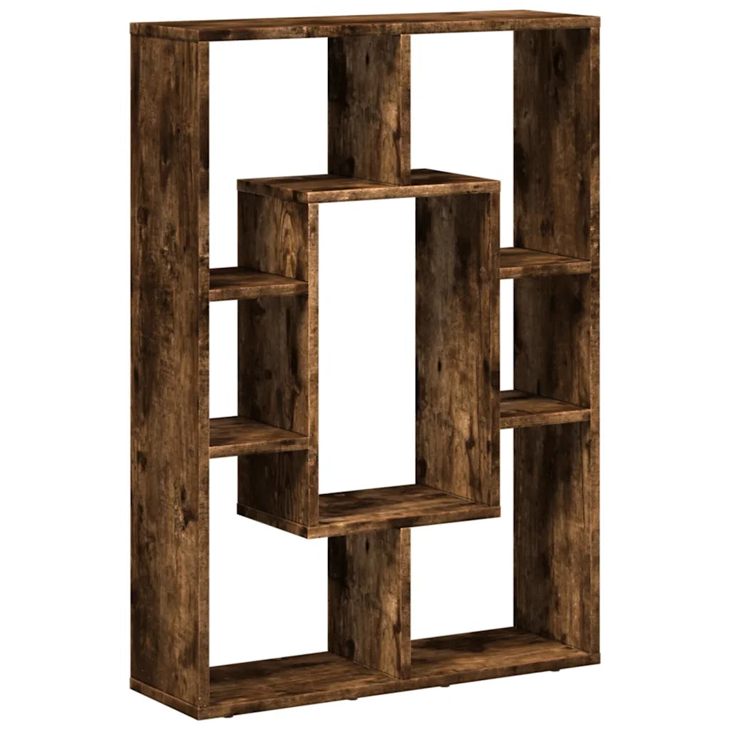 Libreria-Scaffale per Libri-Mobile di Stoccaggio Rovere Fumo 63x20x90 cm in Truciolato