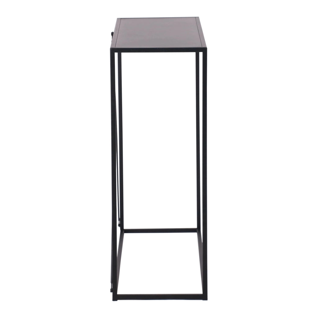 Tavolo a Consolle Austevoll in Acciaio 90 x 30 x 80 cm - Nero [en.casa]