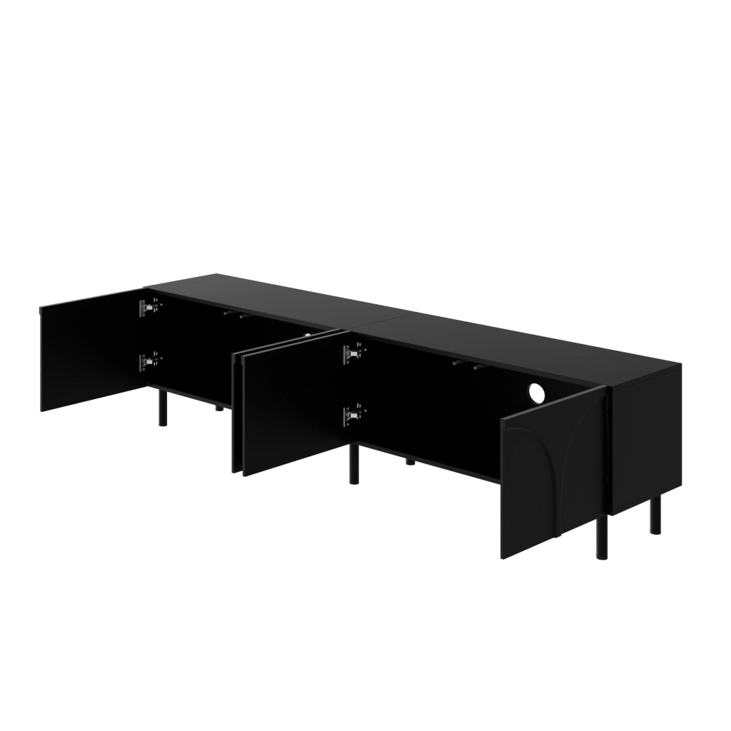 Mobile TV Lowboard ¨C MINIMAL ¨C 4 Ante, 2 Vani, Gambe in Metallo, Soggiorno