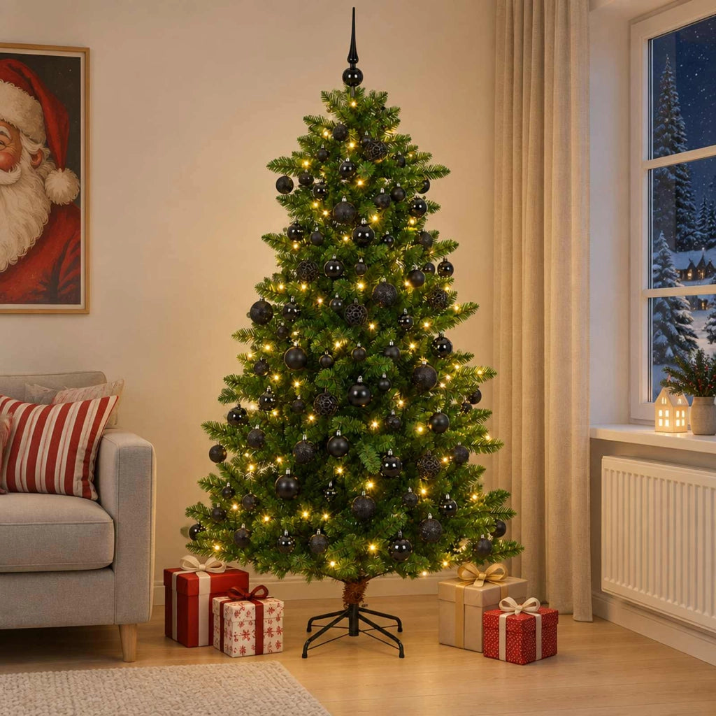 Albero di Natale Artificiale con Palline 210 cm 300 LED 3461373