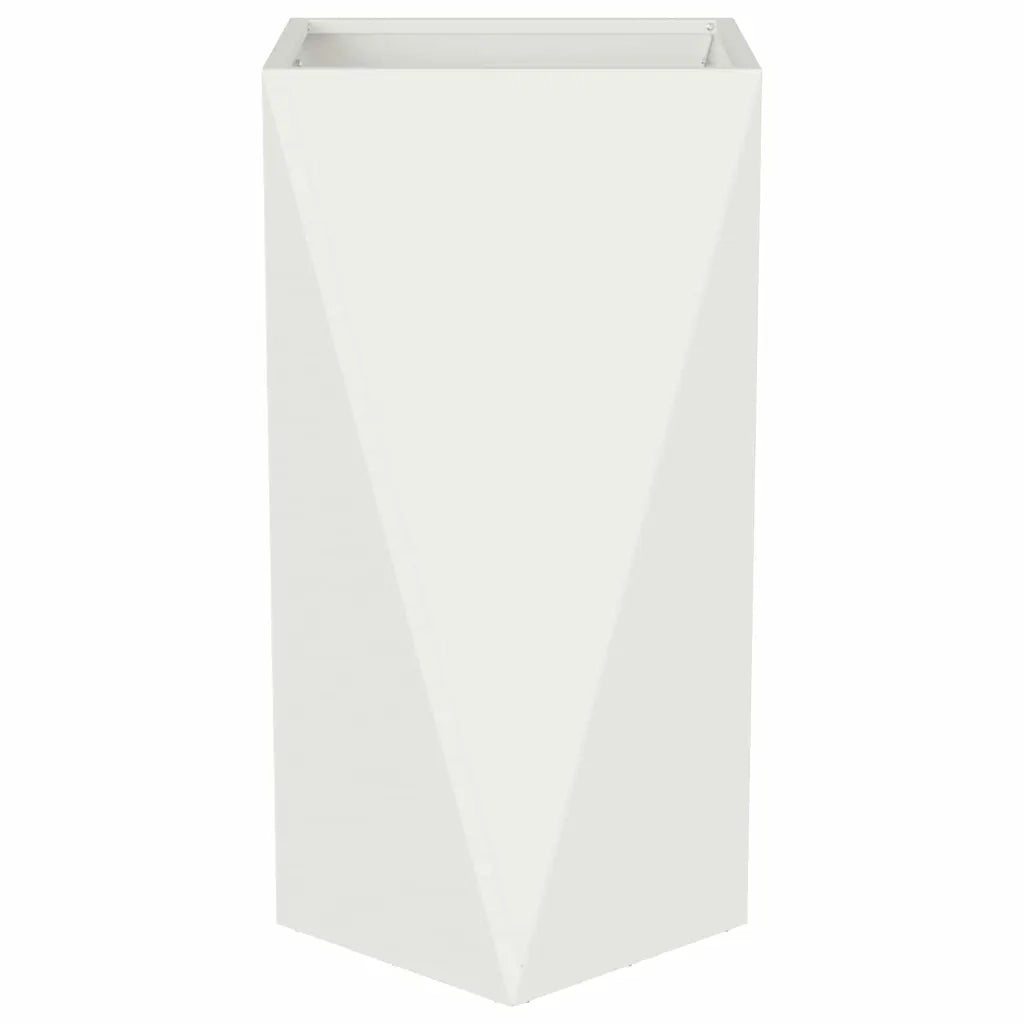 Fioriera-Vaso-Contenitore per Piante Bianco 40 x 40 x 75 cm Acciaio
