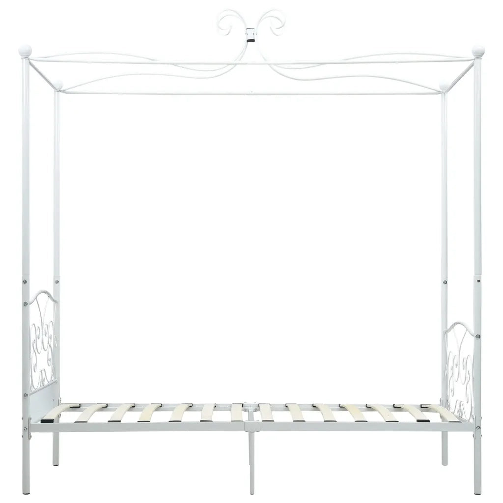 Letto a Baldacchino Bianco in Metallo 100x200 cm cod mxl 62138