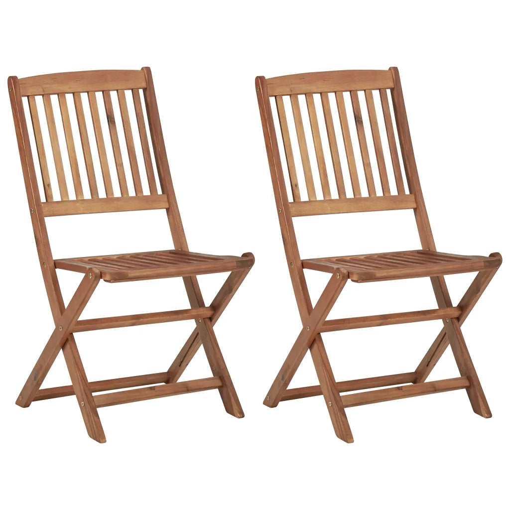 Sedie da Giardino Pieghevoli 2 pz con Cuscini Massello Acacia cod mxl 7752