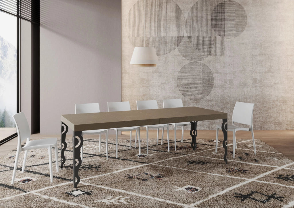 Tavolo allungabile 90x120/224 cm Karayan Premium tortora gambe antracite