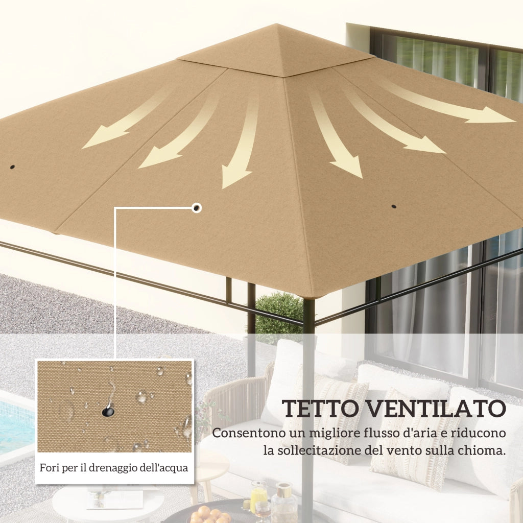 Telo Gazebo 3x3m Poliestere ¨C Minimal ¨C Beige