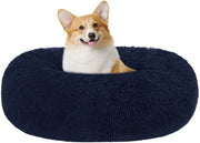 Letto per cani ortopedico, cuscino rotondo per cani, divano per cani, letto per gatti, Donut, guinzaglio morbido per cani, lavabile, 70 cm di diametro, blu marino