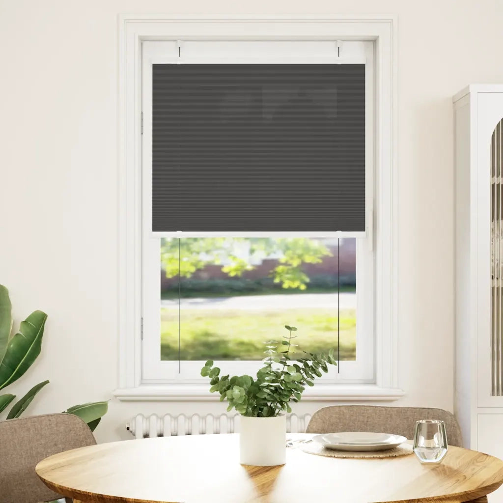vidaXL Tenda Plissettata Nera 70x100 cm Larghezza Tessuto 69,4 cm