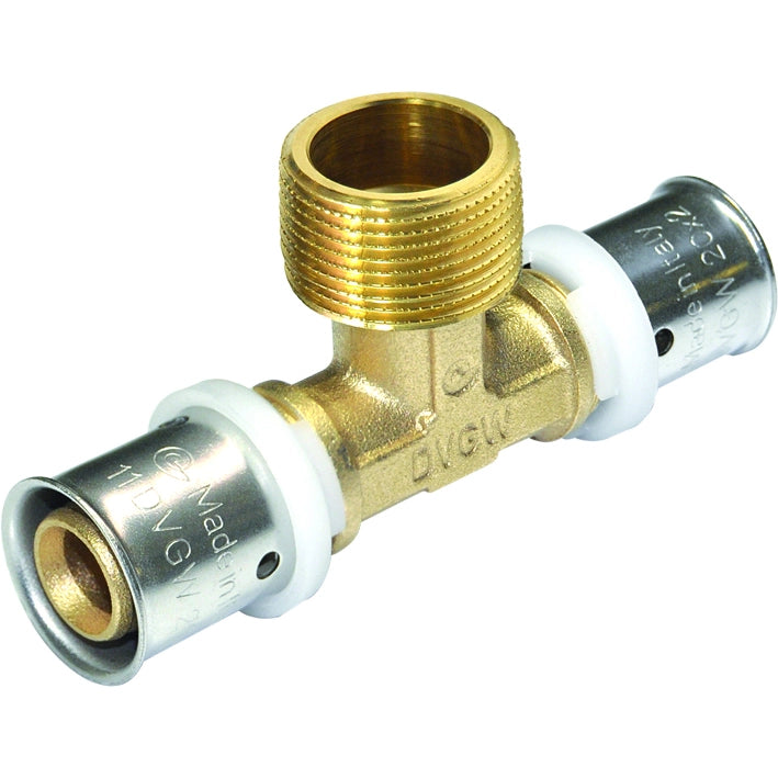 RACCORDO A "TEE" MASCHIO D. 1/2×16 PER MULTISTRATO