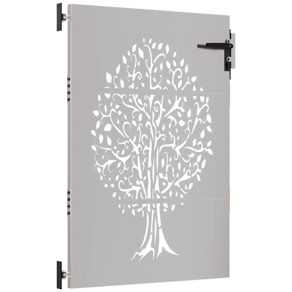 Cancello da giardino 85x125 cm in acciaio Corten con design ad albero 153210