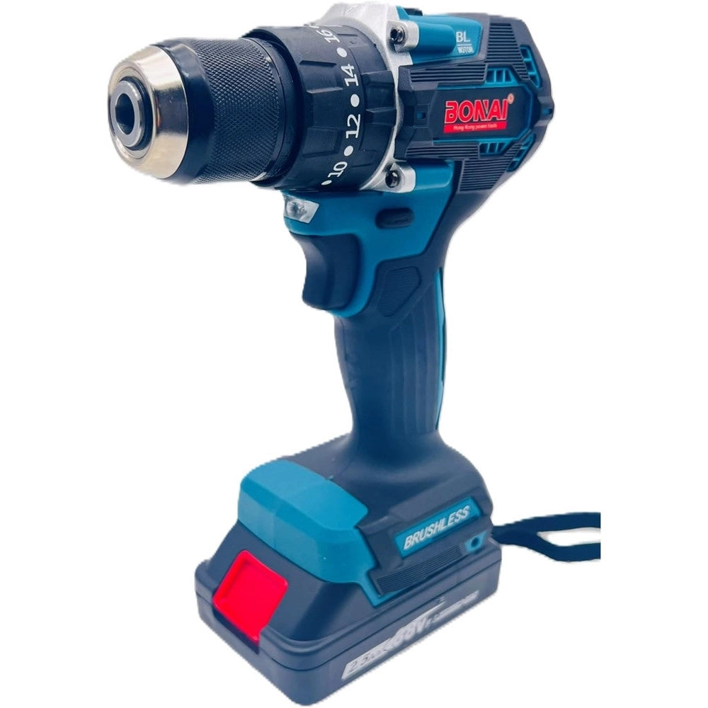 Trade Shop - Set Trapano Elettrico Avvitatore A Batteria 2 Velocità Punte Borsa Attrezzi 2 Batterie -