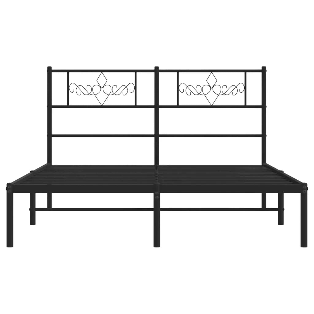 Giroletto con Testiera in Metallo Nero 120x190 cm