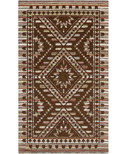 Tappeti Arredo KENYA MARRONE salotto soggiorno camera, disegno kilim etnico africano, multiuso lavabile antiscivolo cm.65x110 (Coppia)