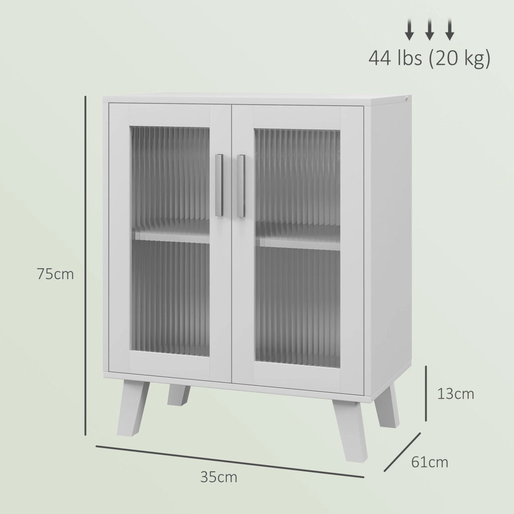 Armadio Battente con 2 Ripiani ¨C Zephmum ¨C Bianco 61x35x75 cm