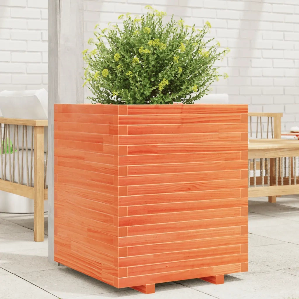 Fioriera Giardino Marrone Cera 60x60x72 cm Legno Massello Pino 3282616
