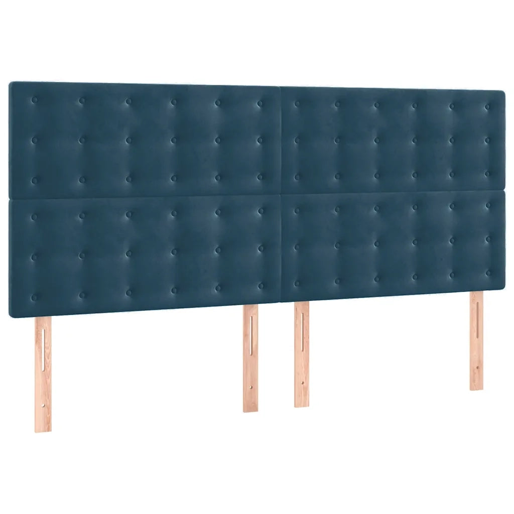 Giroletto a Molle con Materasso Blu Scuro 180x200 cm in Velluto 3129469